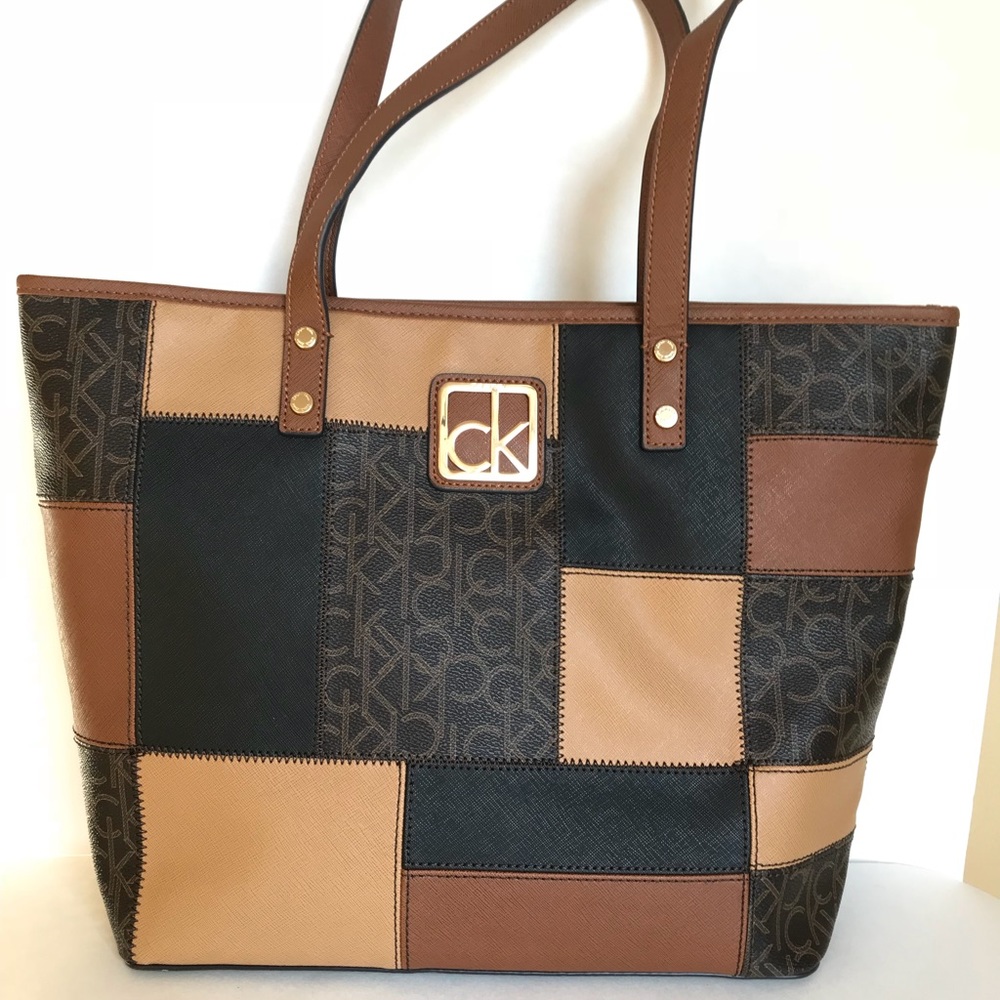 Calvin Klein Brown/Black Tote Purse Bag